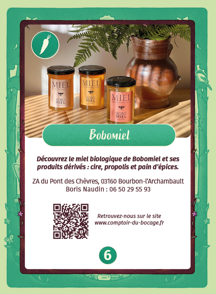 Bobomiel - Carte jeu Comptoir du Bocage