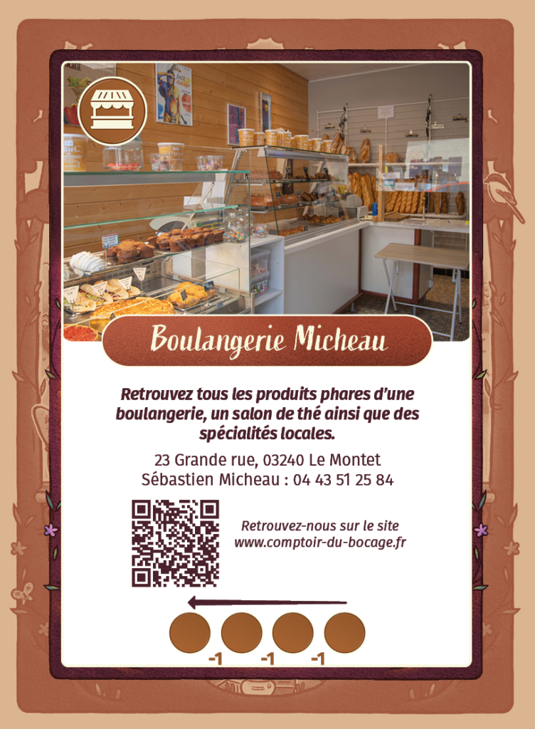 Boulangerie Micheau - Carte jeu Comptoir du Bocage