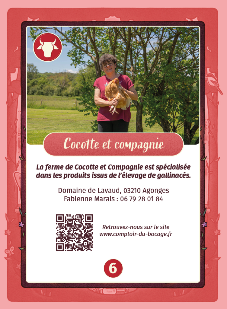 Cocotte et compagnie - Carte jeu Comptoir du Bocage