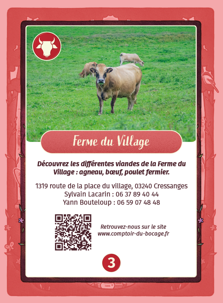 Ferme du village - Carte jeu Comptoir du Bocage
