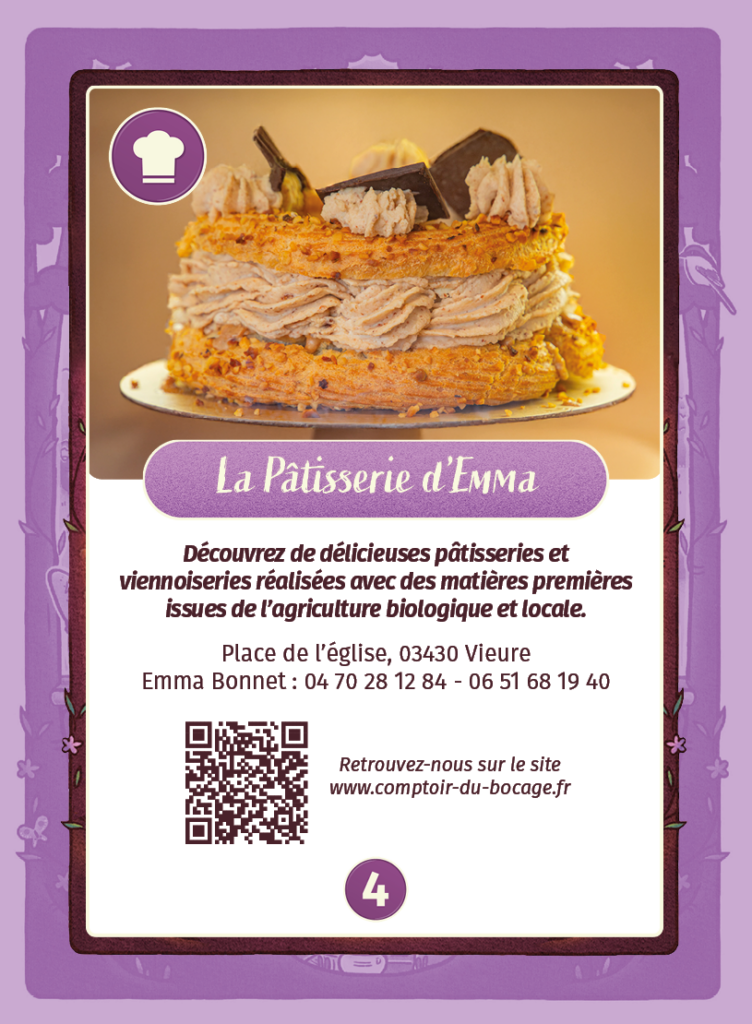 La Patisserie d'Emma - Carte jeu Comptoir du Bocage
