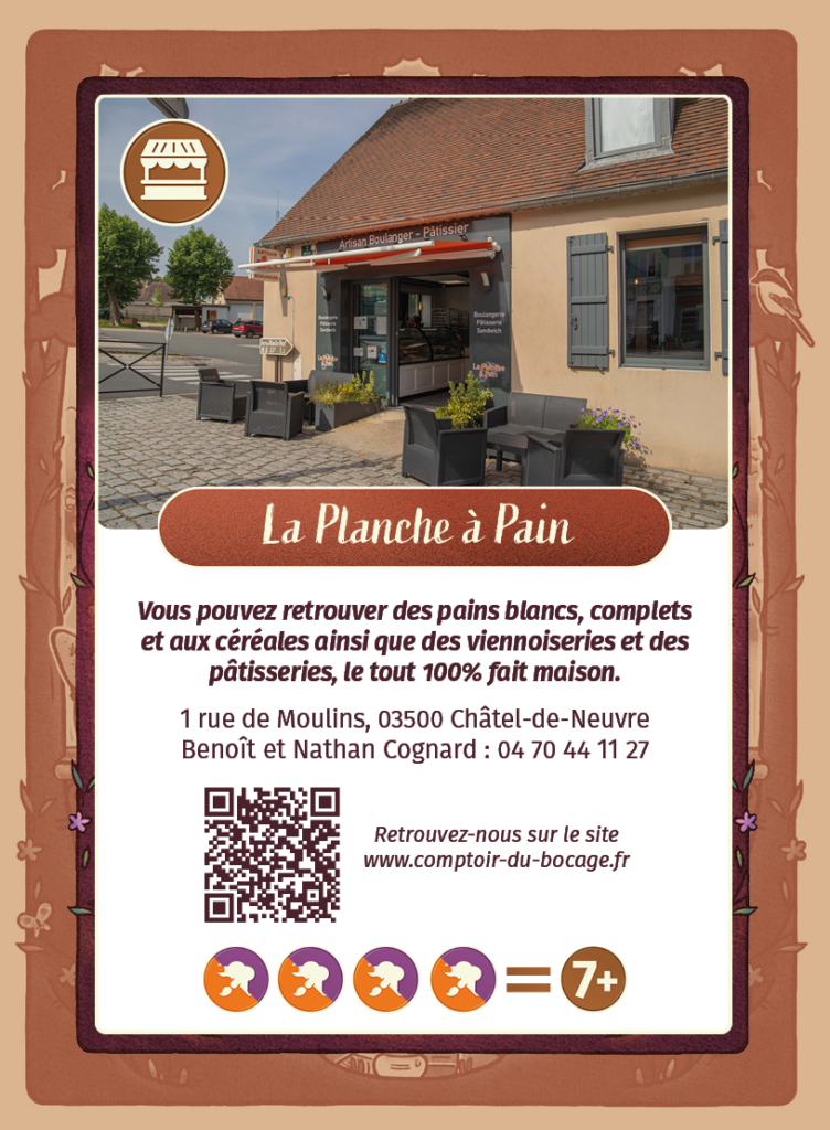 La Planche à pain - Carte jeu Comptoir du Bocage