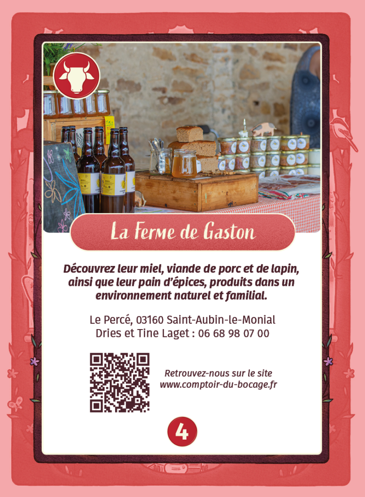 La ferme de Gaston - Carte jeu Comptoir du Bocage