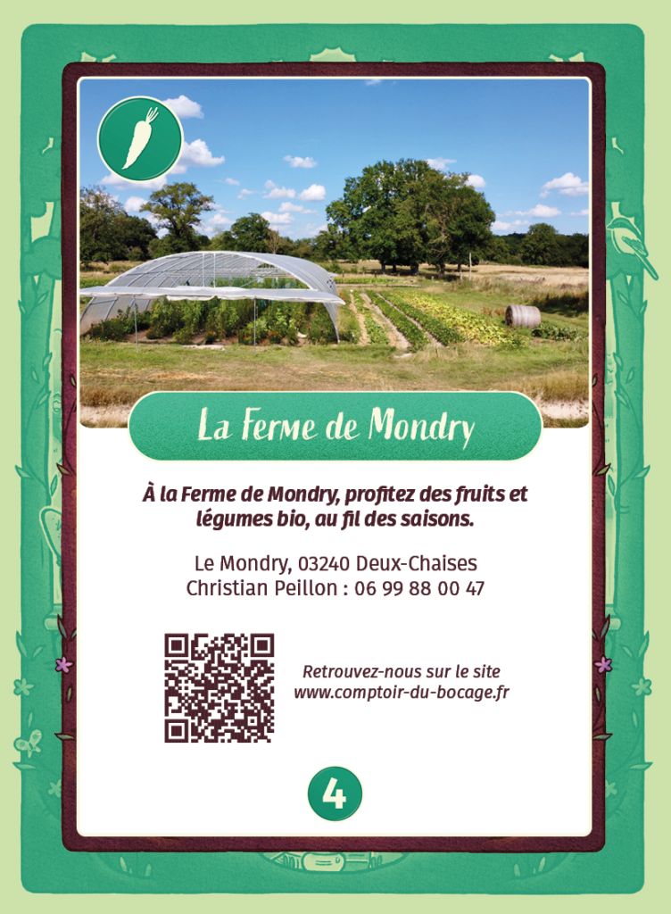 La ferme de Mondry - Carte jeu Comptoir du Bocage