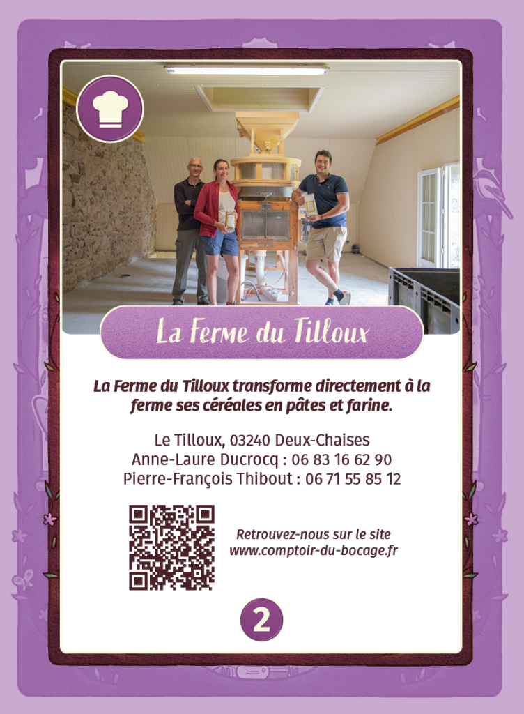 La ferme du Tilloux - Carte jeu Comptoir du Bocage