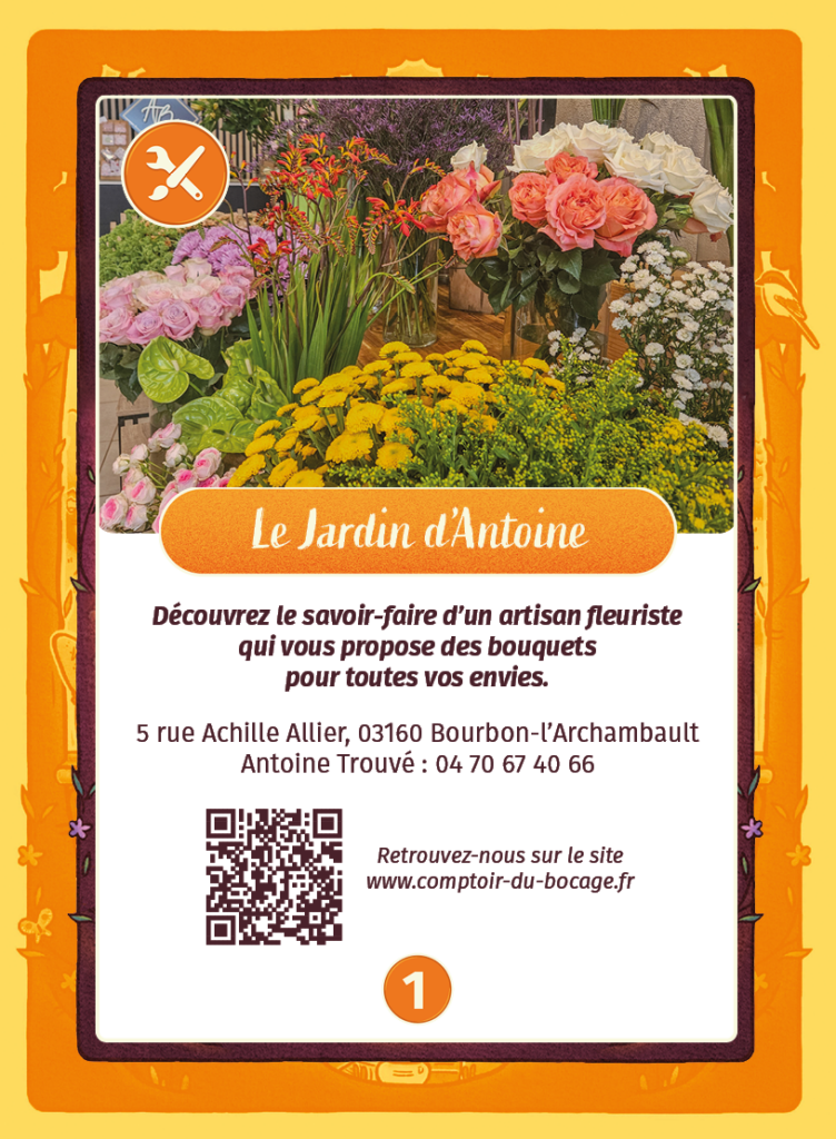 Le Jardin d'Antoine - Carte jeu Comptoir du Bocage