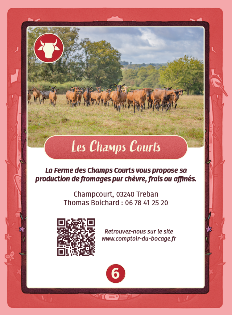 Les Champs Courts - Carte jeu Comptoir du Bocage