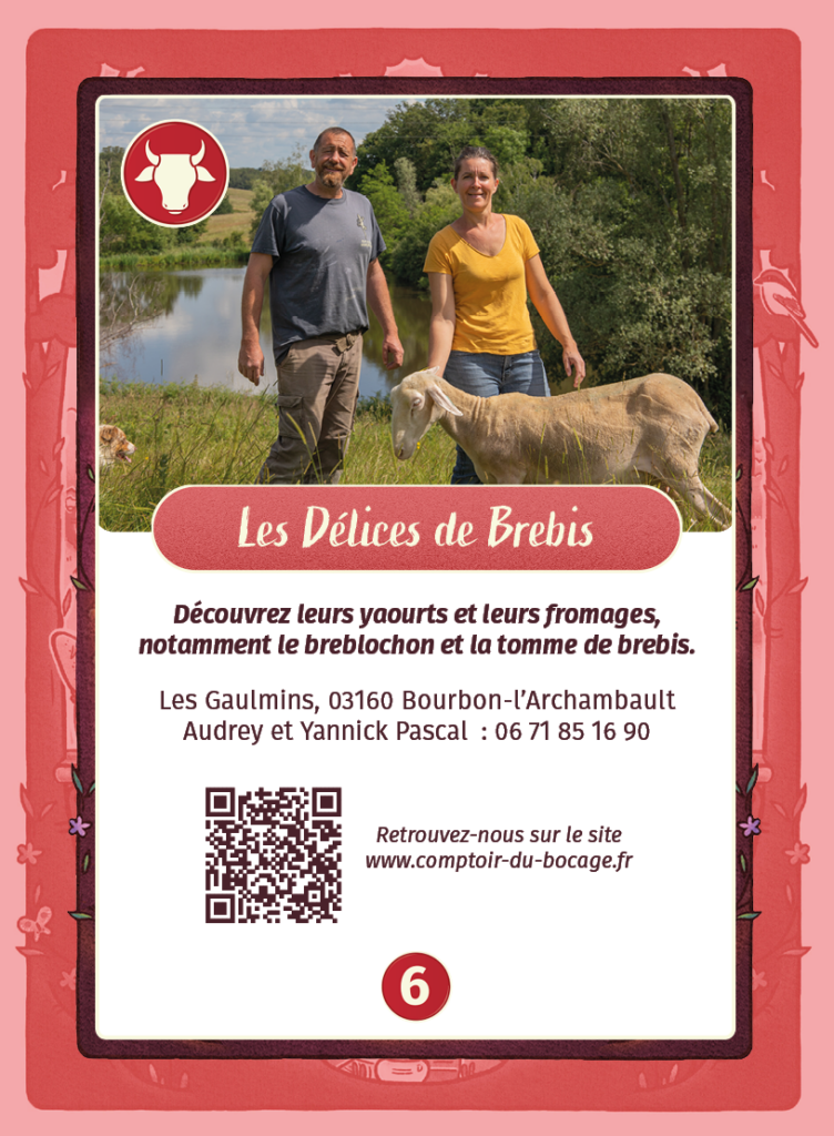 Les Délices de Brebis - Carte jeu Comptoir du Bocage