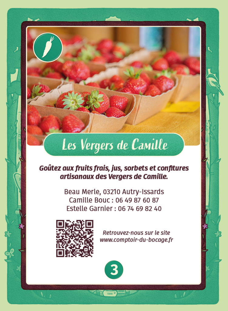 Les Vergers de Camille - Carte jeu Comptoir du Bocage