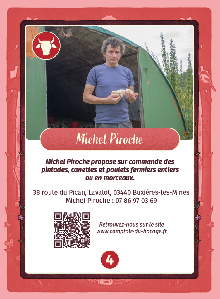 Michel Piroche - Carte jeu Comptoir du Bocage
