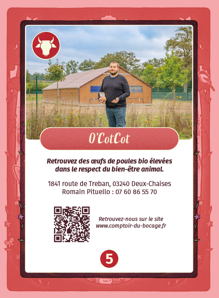 O'Cot Cot - Carte jeu Comptoir du Bocage