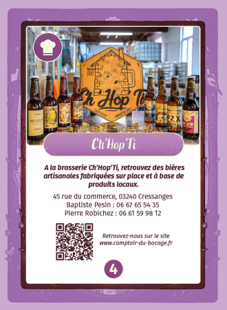 Ch'Hop'Ti - Carte jeux Comptoir du Bocage